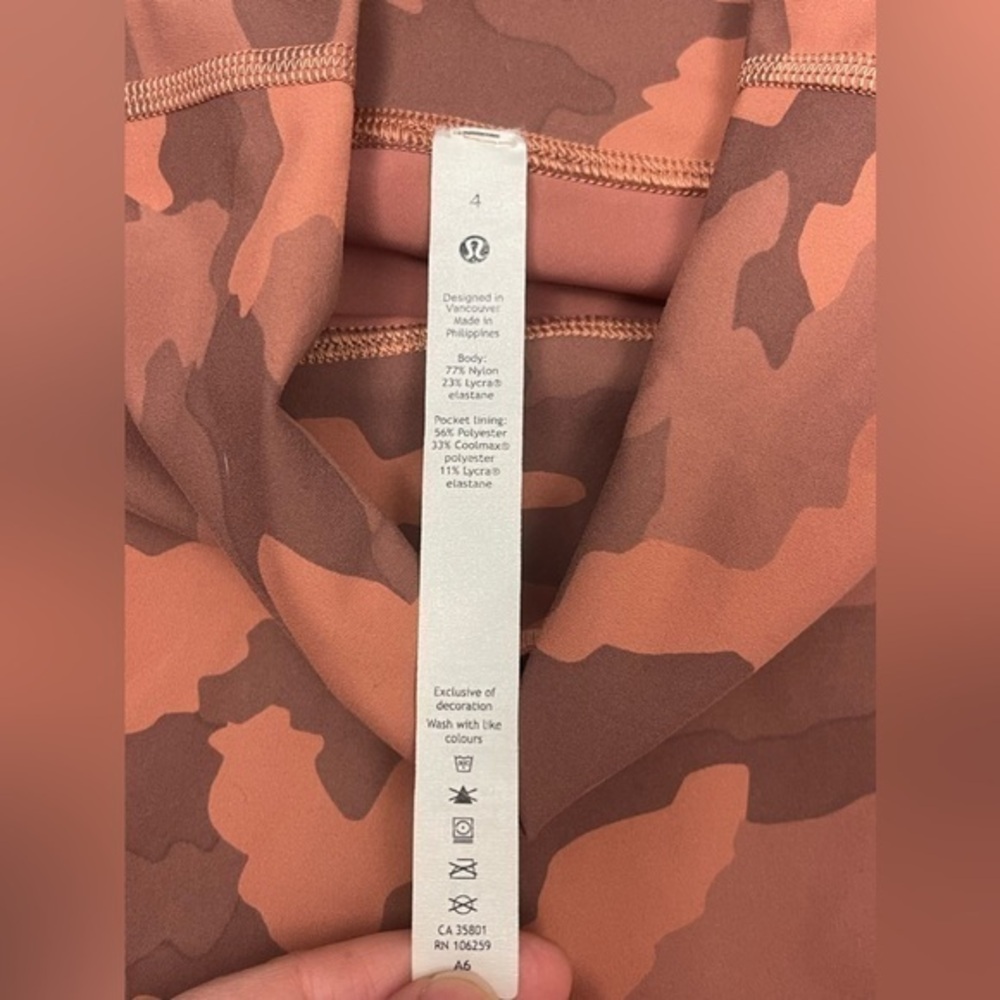 Lululemon Athletica Wunder Train High Rise Short Size 4 in Camo Brier Rose Multi - Picture 7 of 7